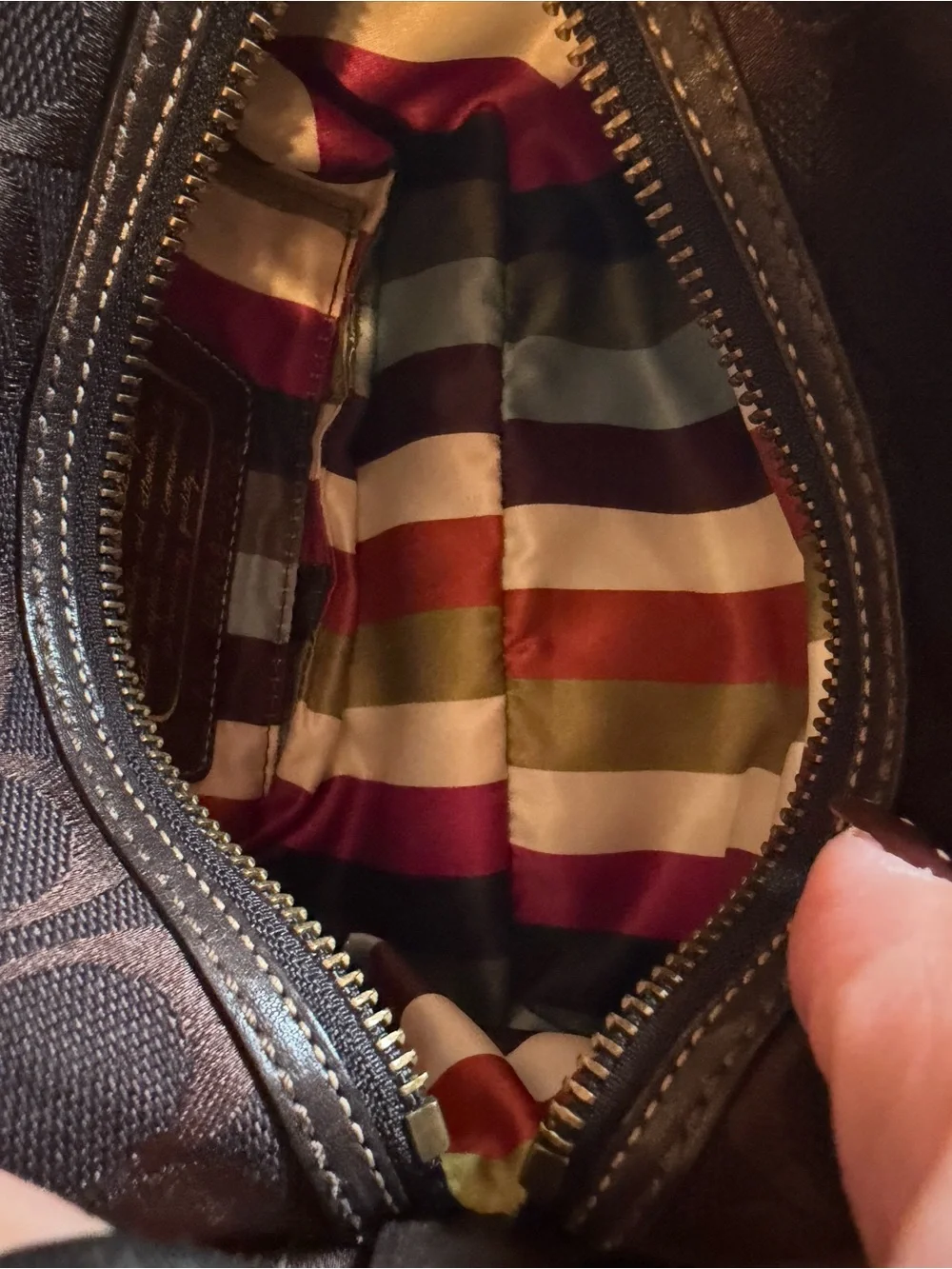 Coach Brown Signature Canvas Mini Shoulder Bag